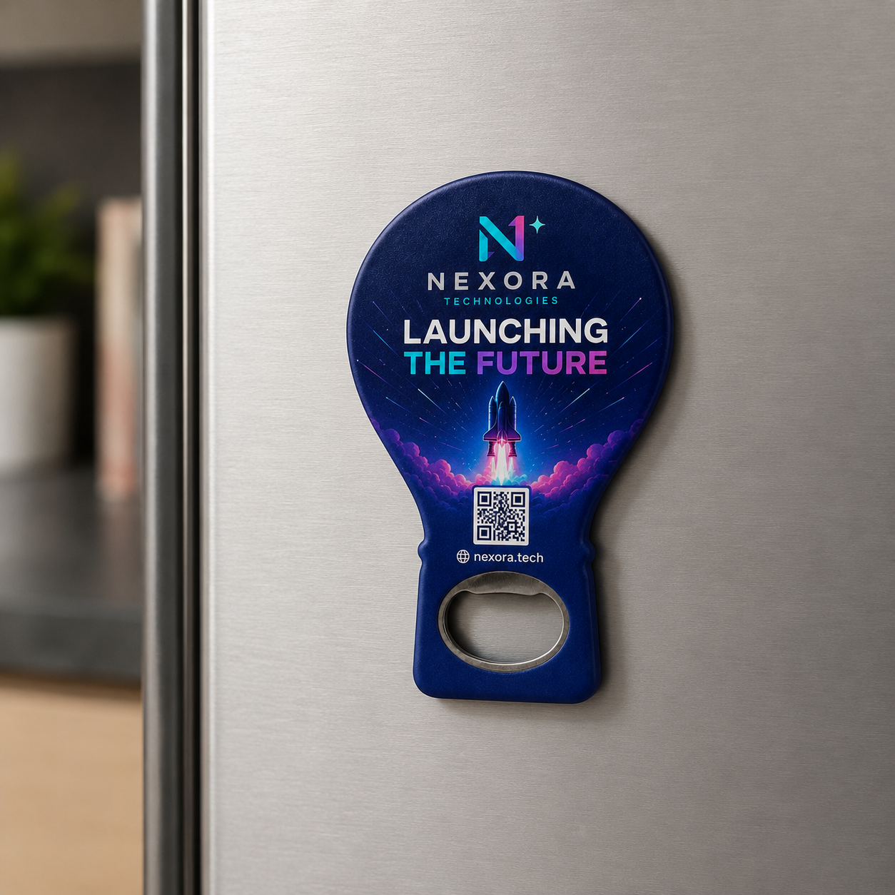 Product Launch Bottle Opener Magnets – magnetic use on a metal surface