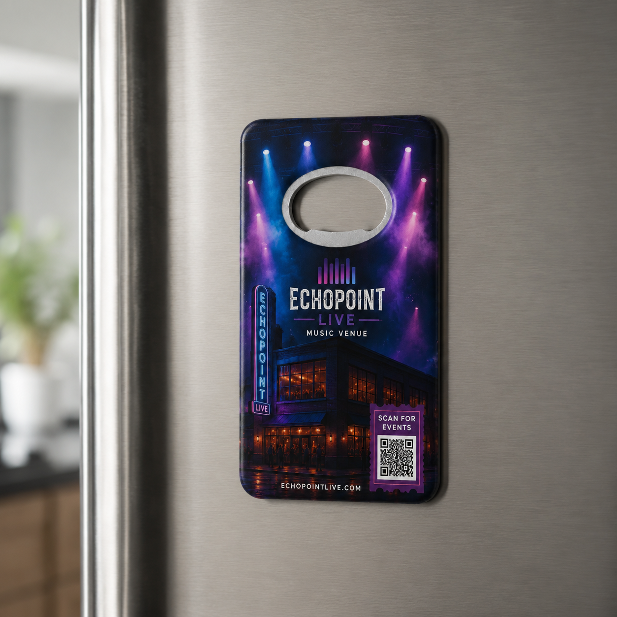 Music Venue Bottle Opener Magnets – magnetic use on a metal surface