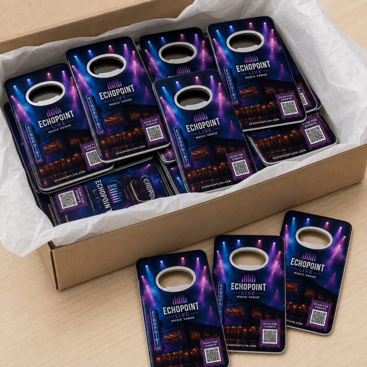 Music Venue Bottle Opener Magnets – bulk order presentation