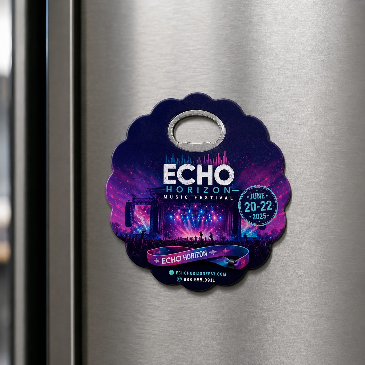 Festival Bottle Opener Magnets – magnetic use on a metal surface