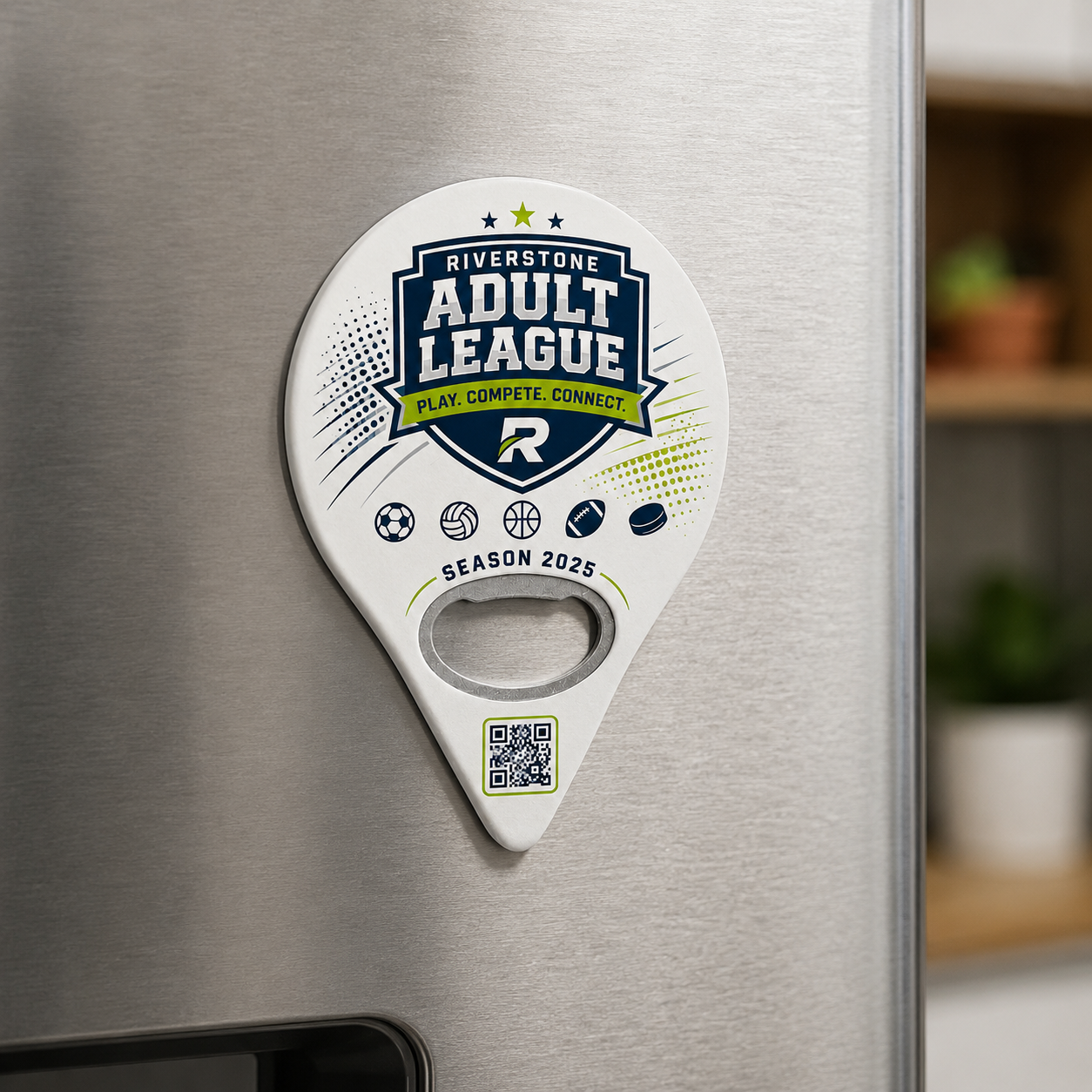 Adult League Bottle Opener Magnets – magnetic use on a metal surface