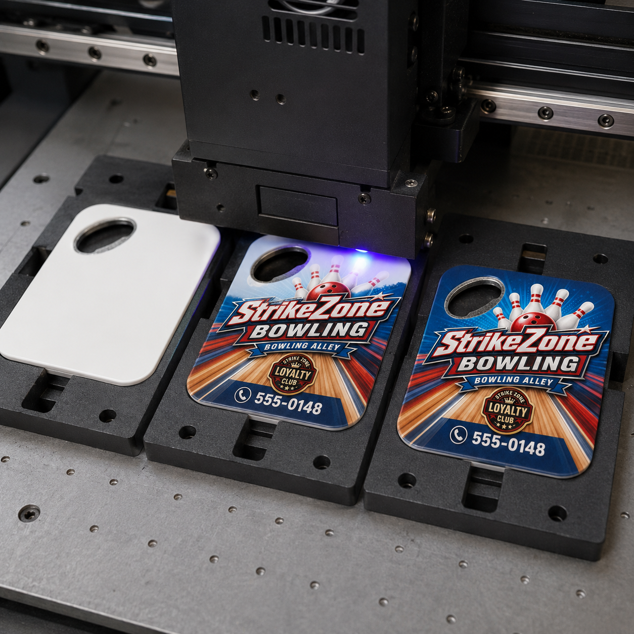 Bowling Alley Bottle Opener Magnets – UV printing process