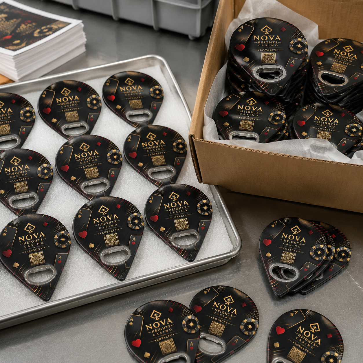 Casino Bottle Opener Magnets – bulk order presentation