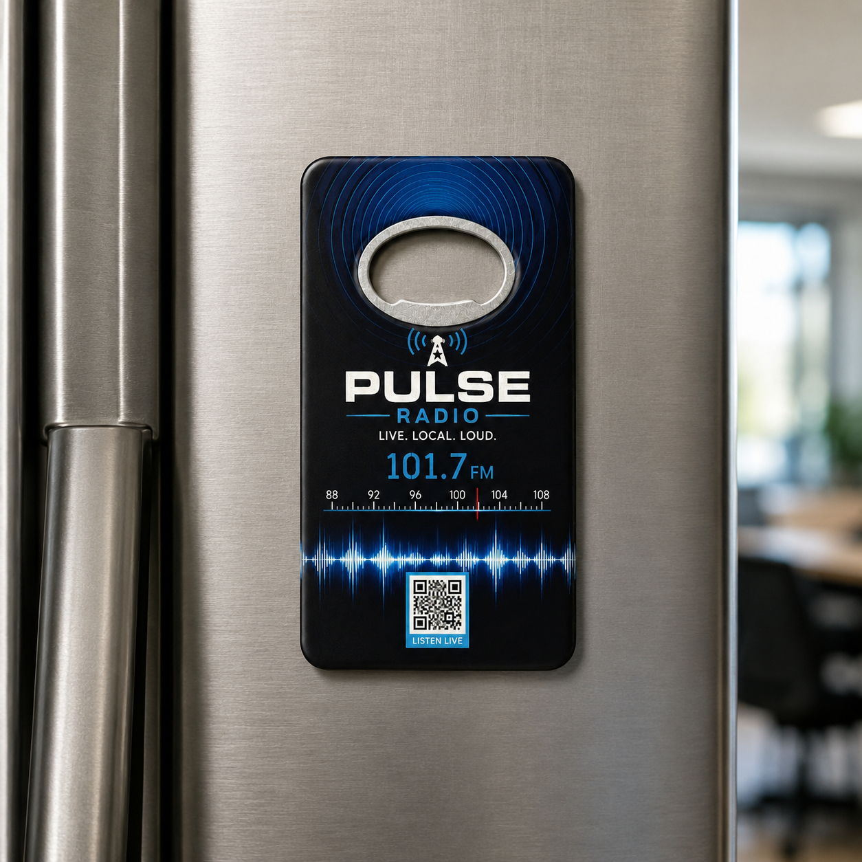 Radio Station Bottle Opener Magnets – magnetic use on a metal surface