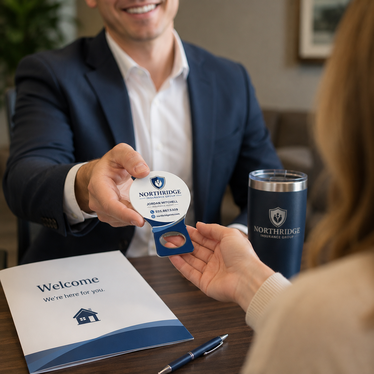 Insurance Agency Bottle Opener Magnets – promotional use scene