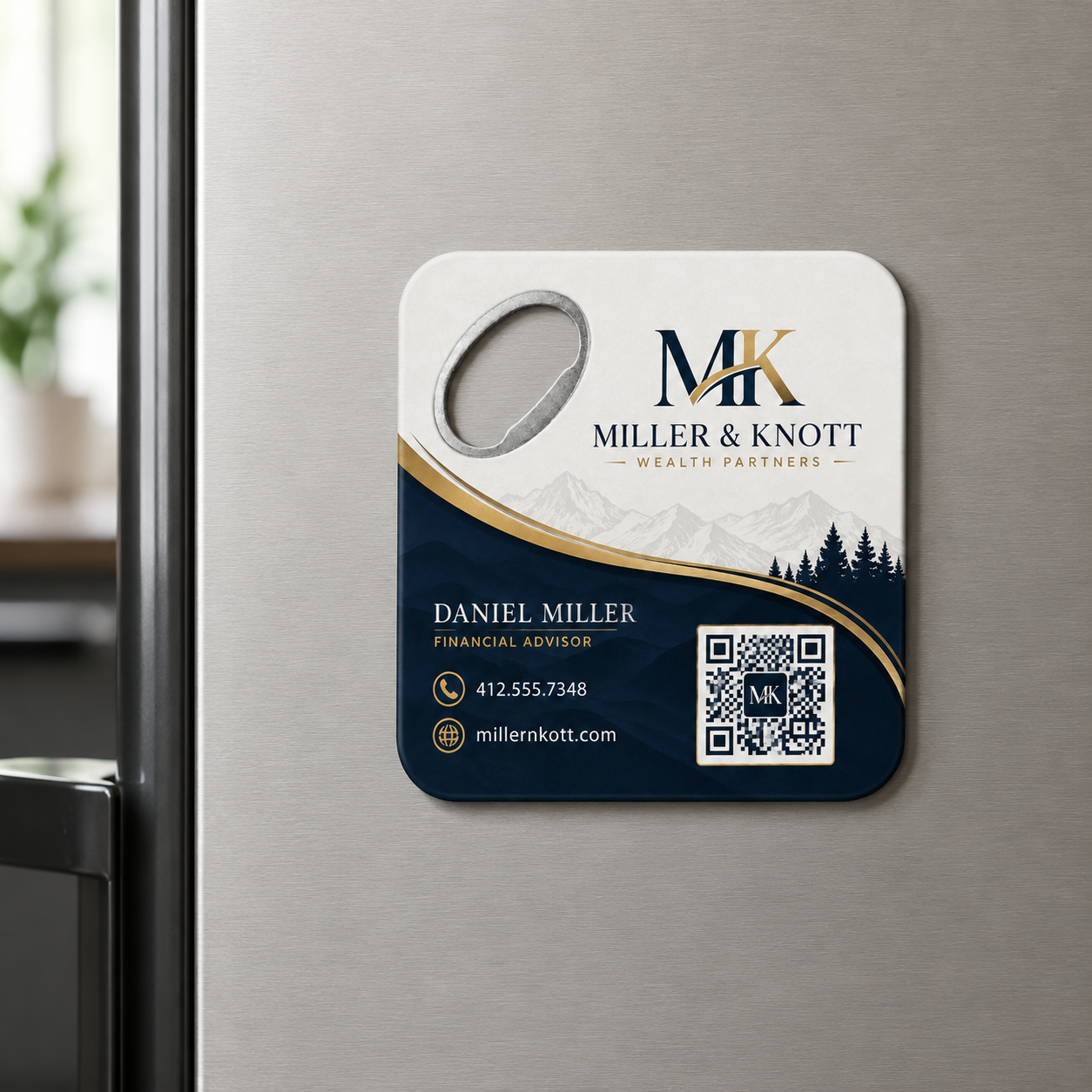Financial Advisor Bottle Opener Magnets – magnetic use on a metal surface