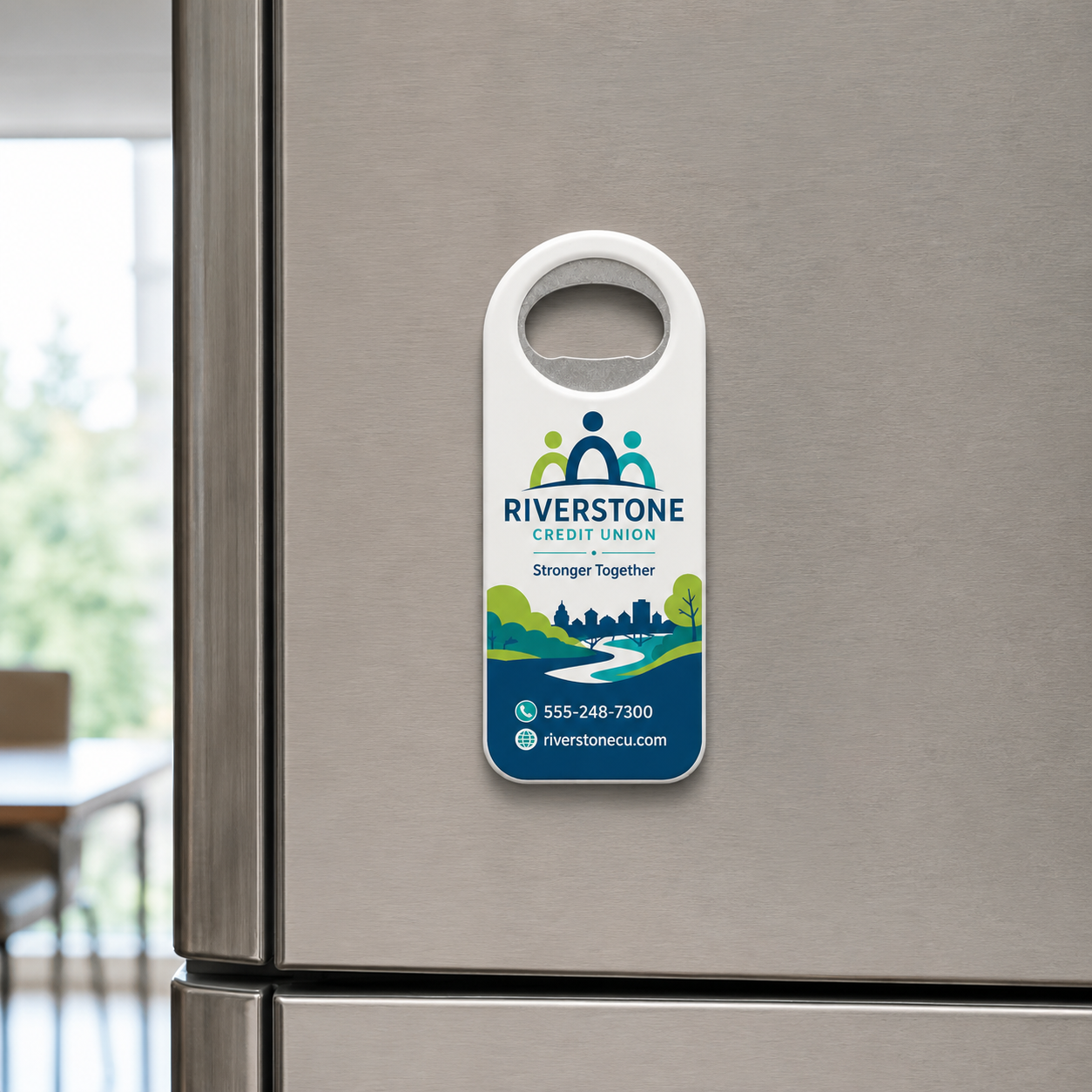 Credit Union Bottle Opener Magnets – magnetic use on a metal surface