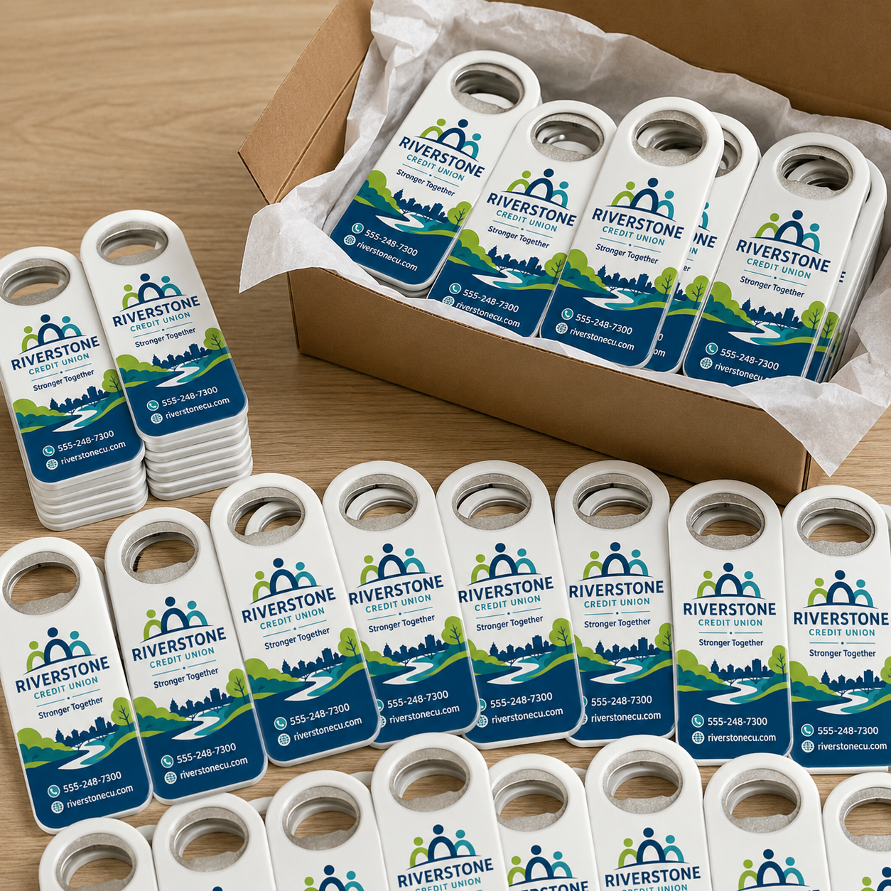Credit Union Bottle Opener Magnets – bulk order presentation
