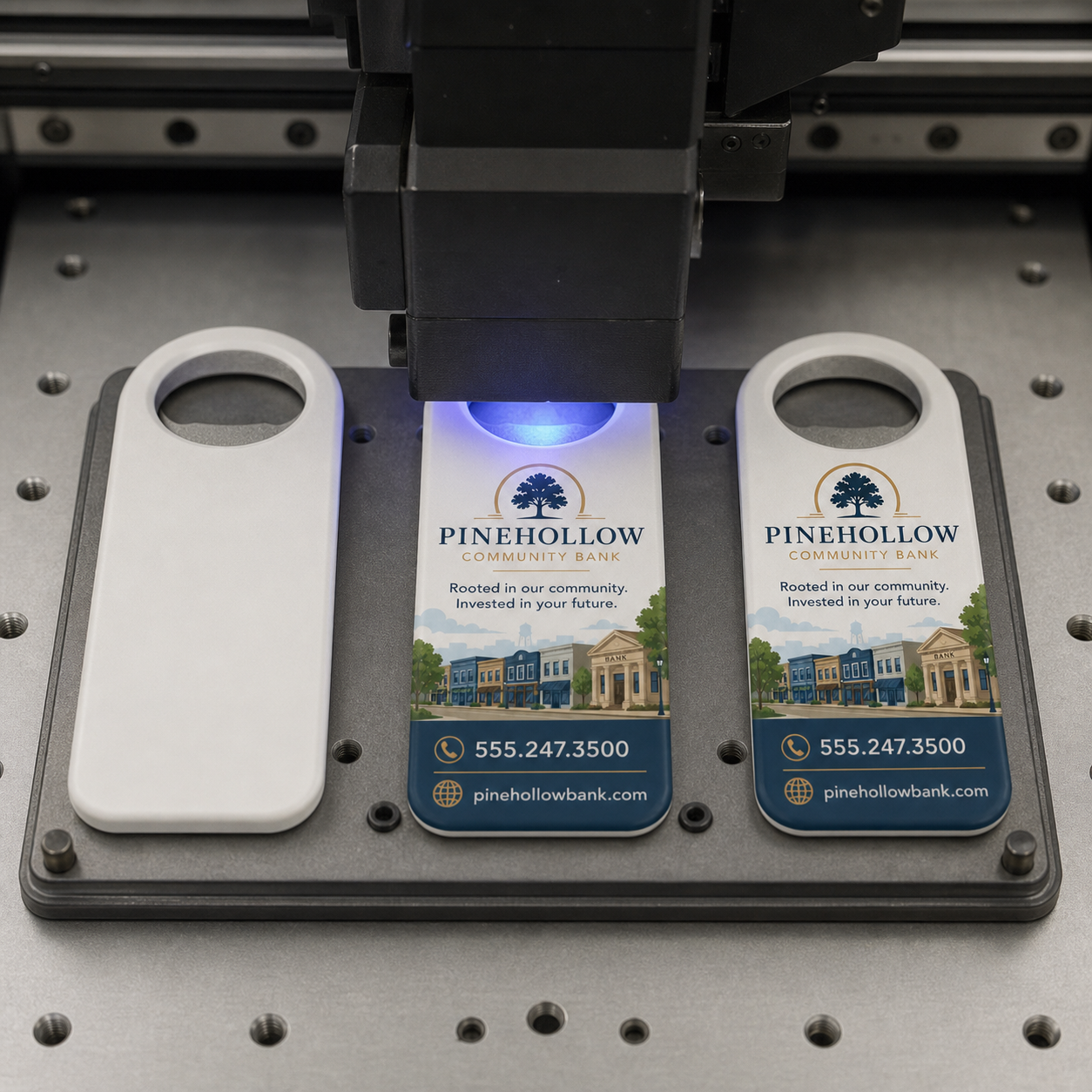 Community Bank Bottle Opener Magnets – UV printing process