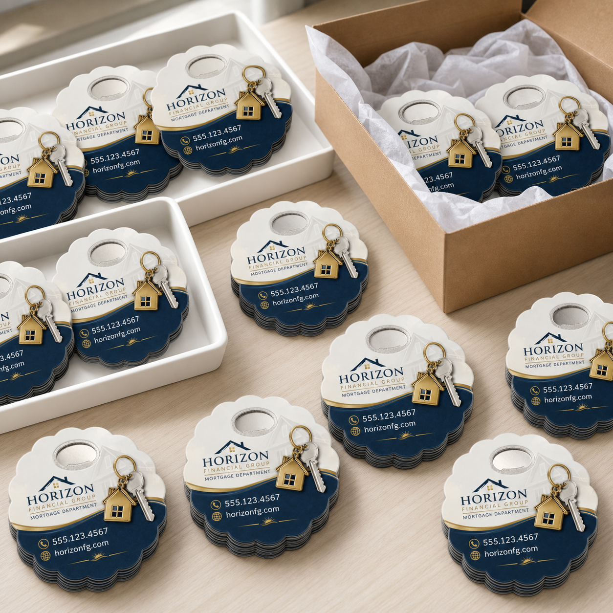 Mortgage Department Bottle Opener Magnets – bulk order presentation