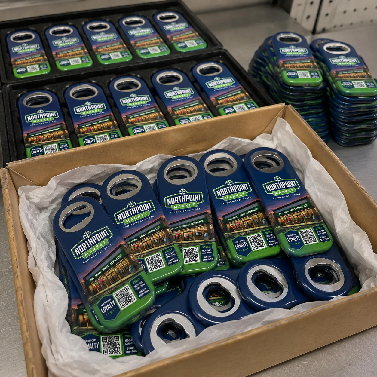 Convenience Store Bottle Opener Magnets – bulk order presentation