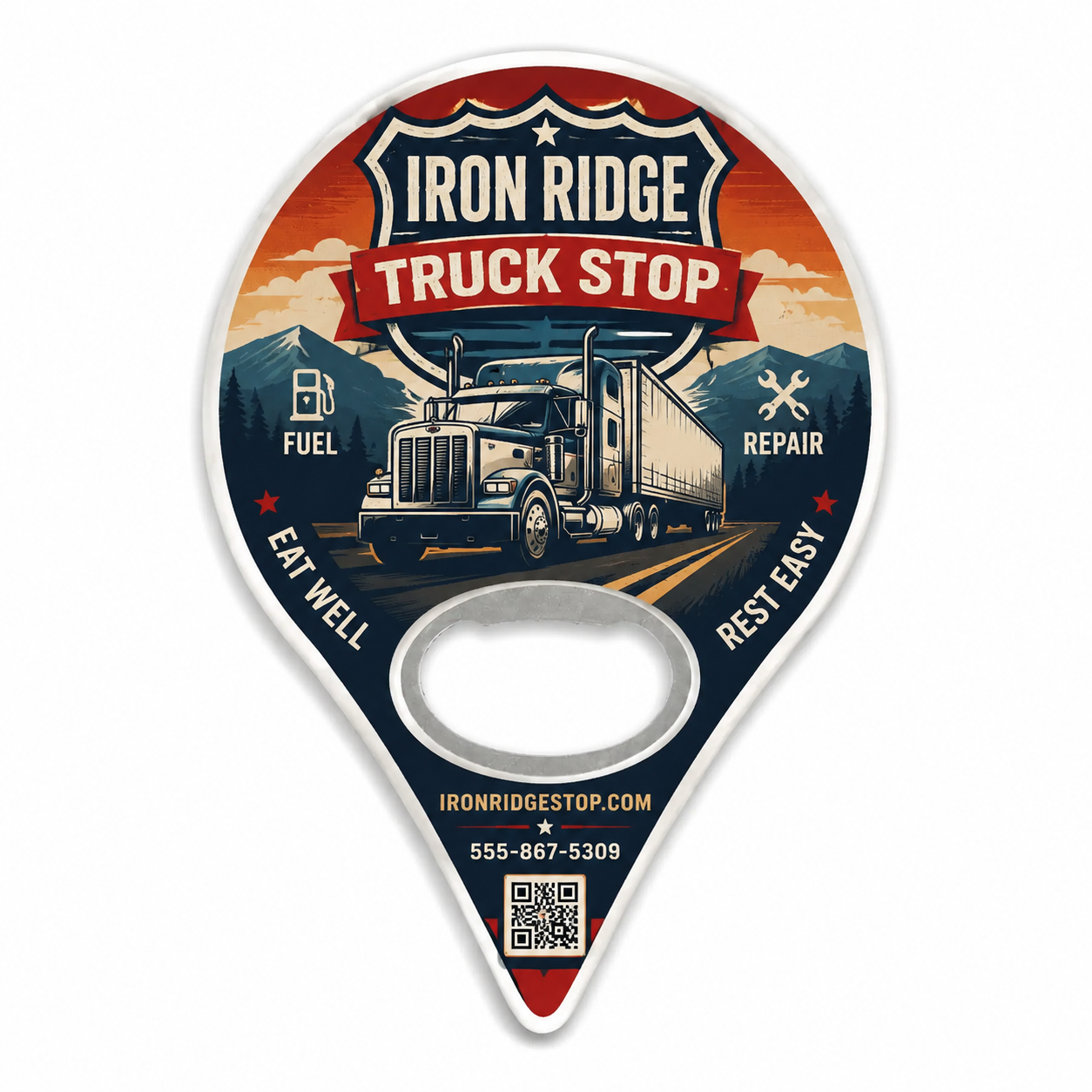 Truck Stop Bottle Opener Magnets – main product view