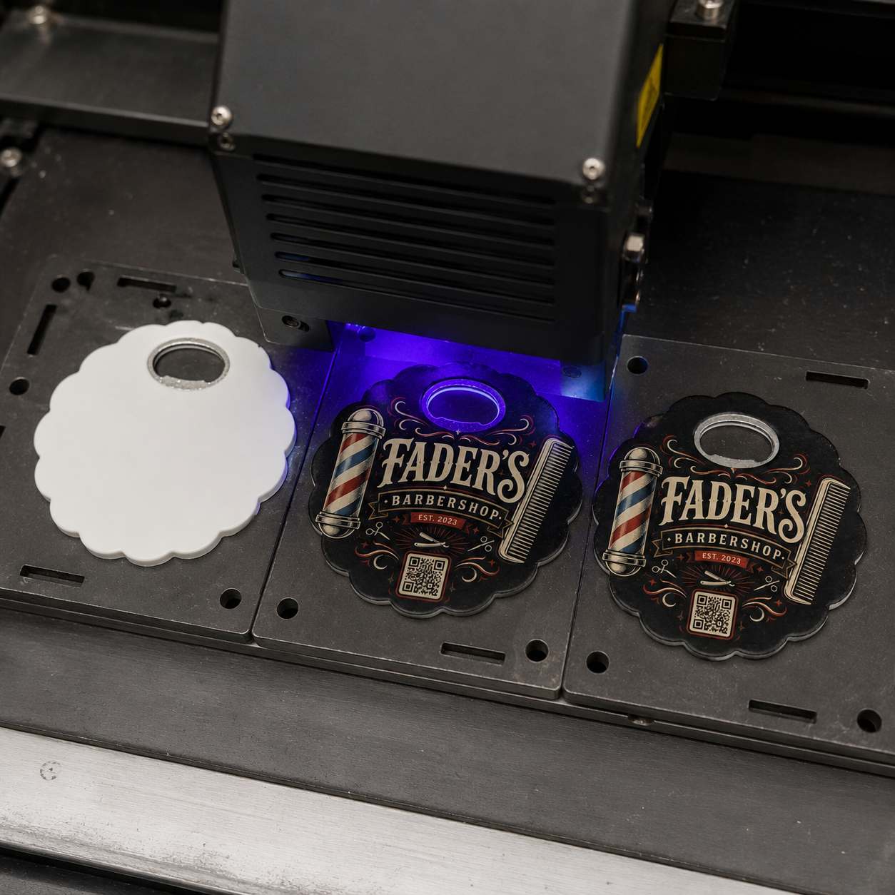 Barbershop Bottle Opener Magnets – UV printing process