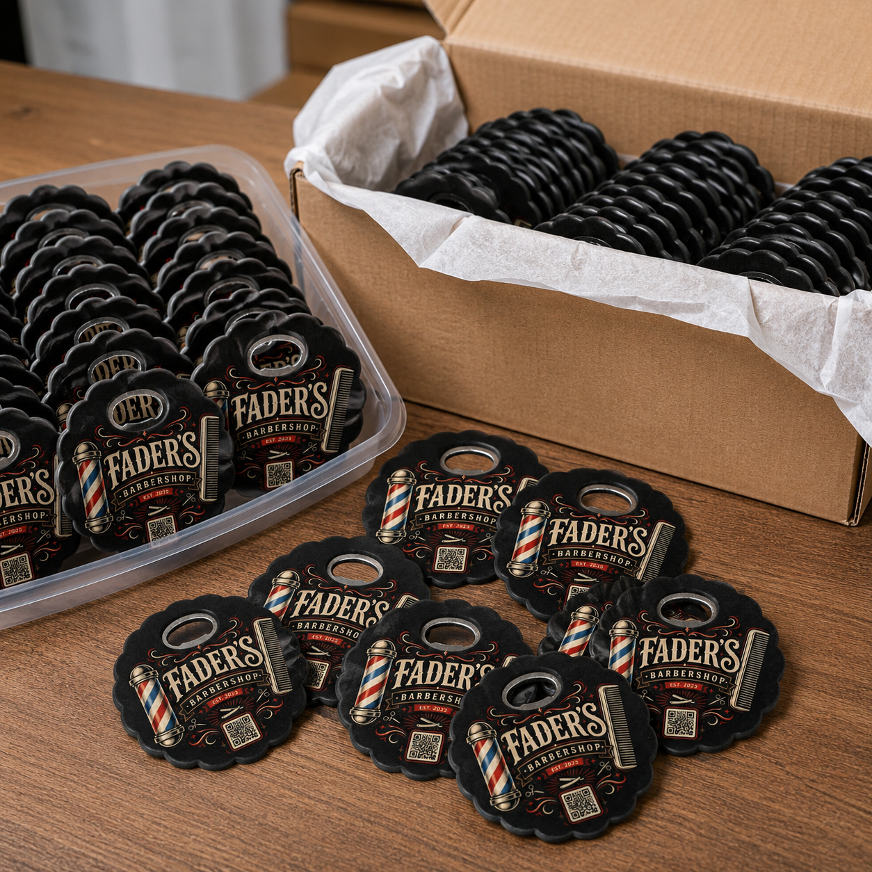 Barbershop Bottle Opener Magnets – bulk order presentation