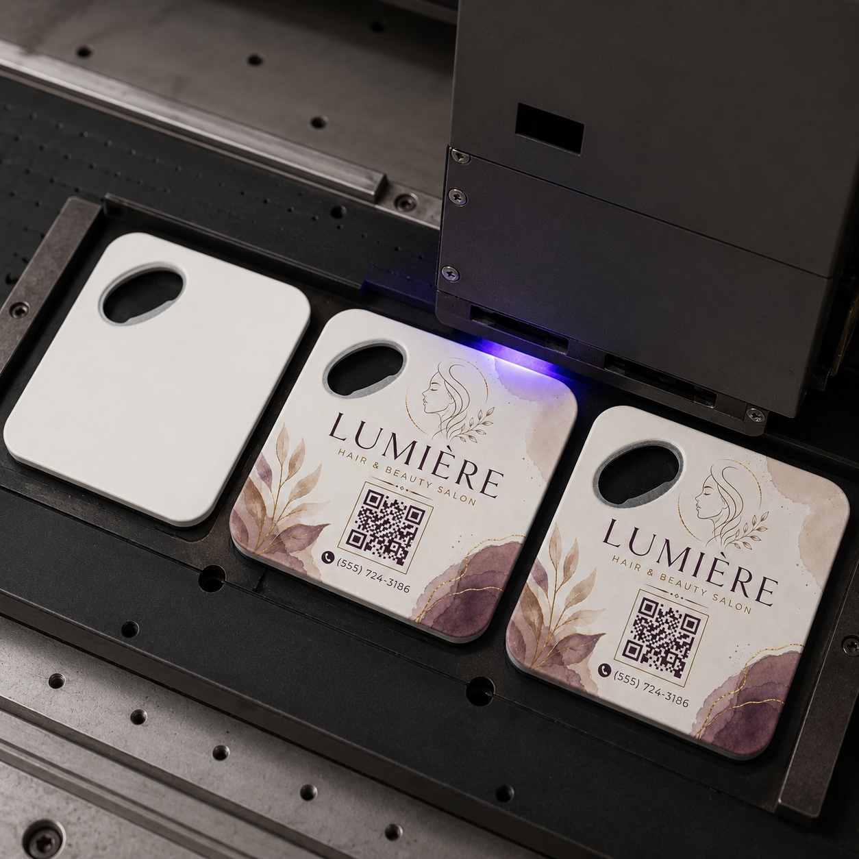 Salon Bottle Opener Magnets – UV printing process