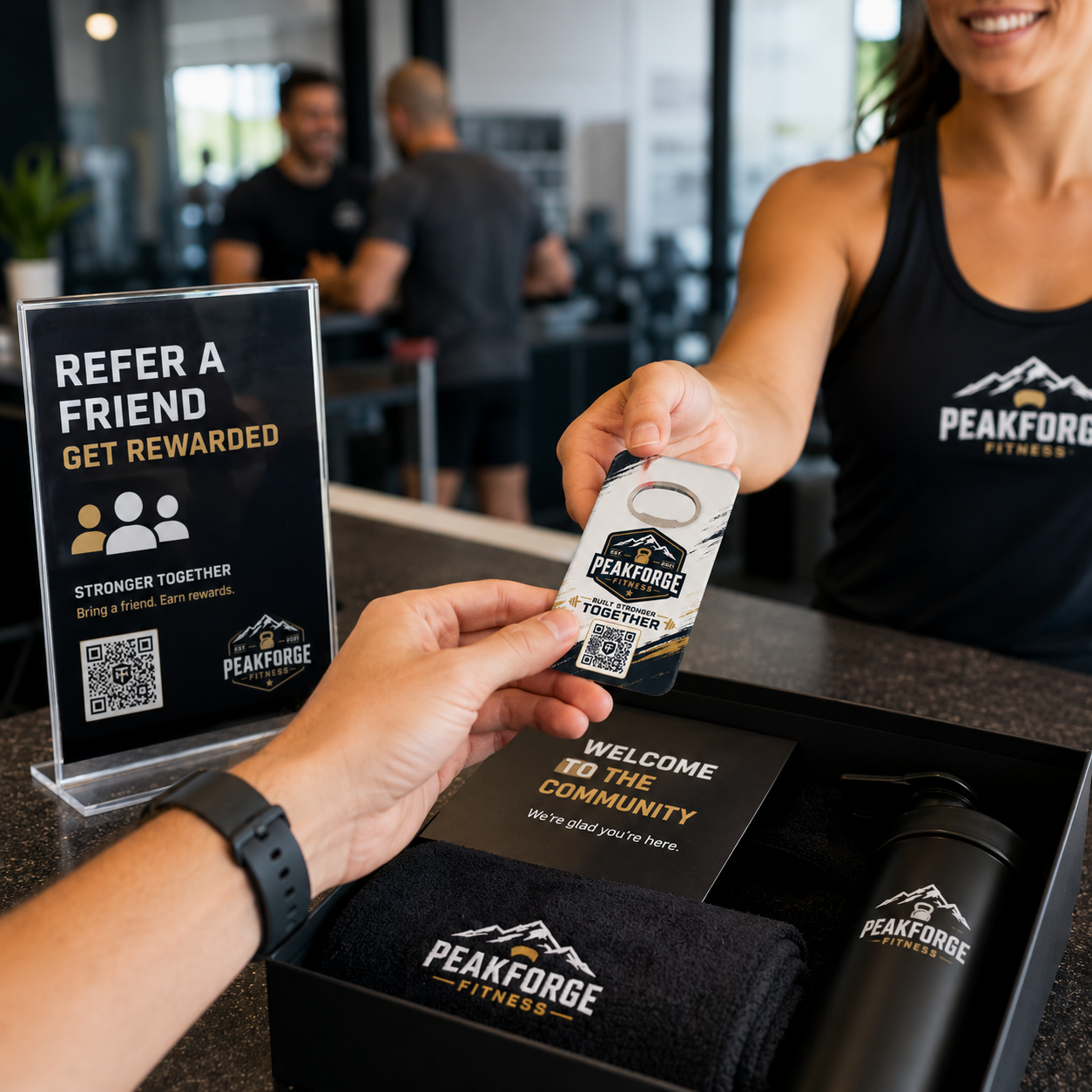 Gym Bottle Opener Magnets – promotional use scene