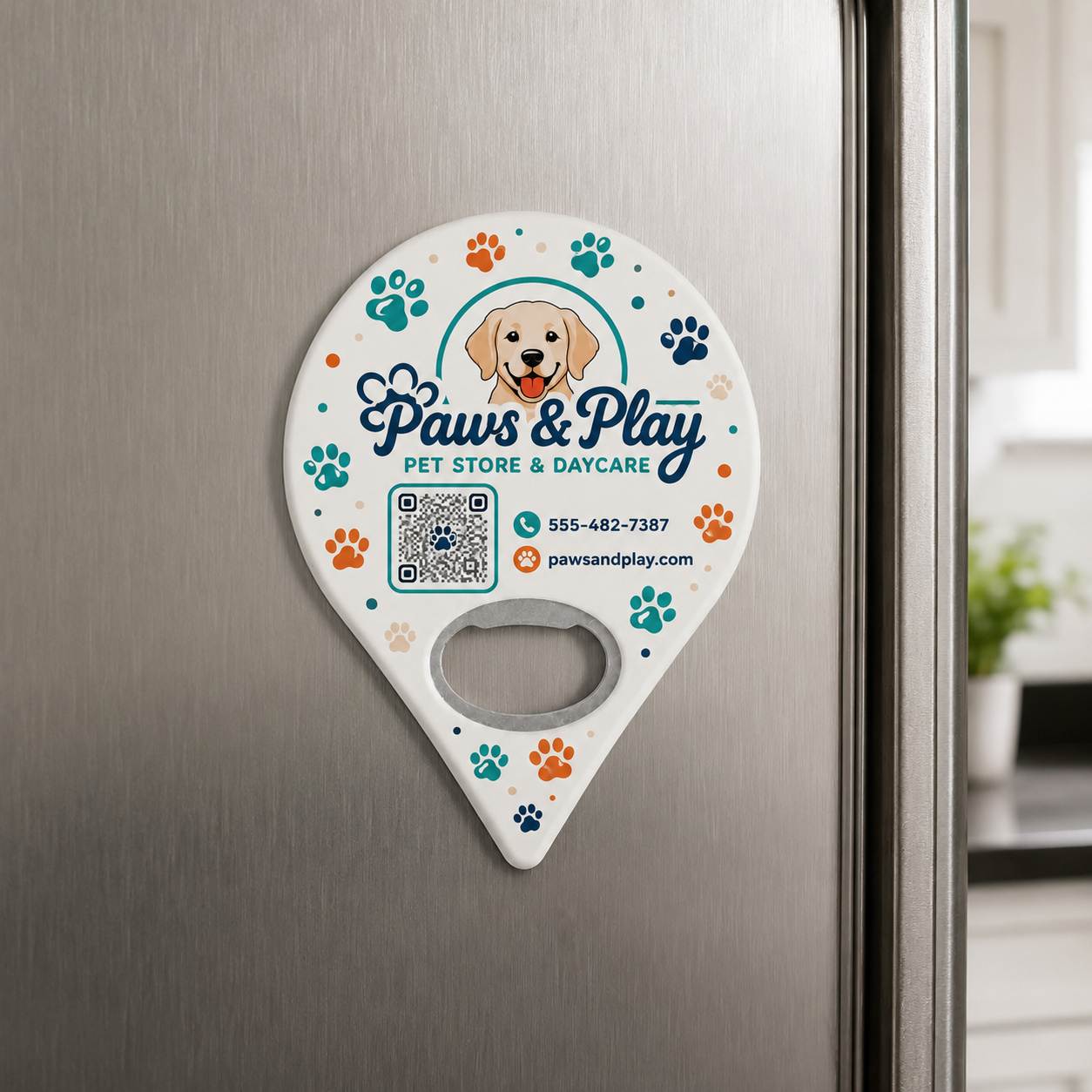 Pet Business Bottle Opener Magnets – magnetic use on a metal surface