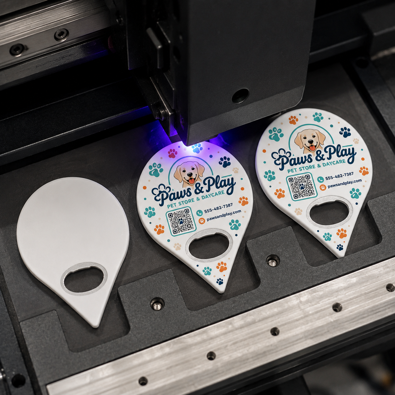 Pet Business Bottle Opener Magnets – UV printing process