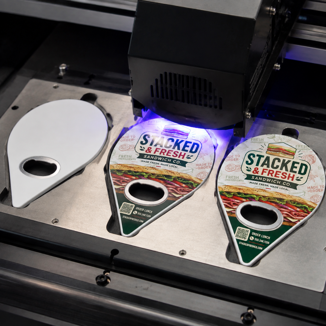 Custom Sandwich Shop Bottle Opener Magnets – UV printing process
