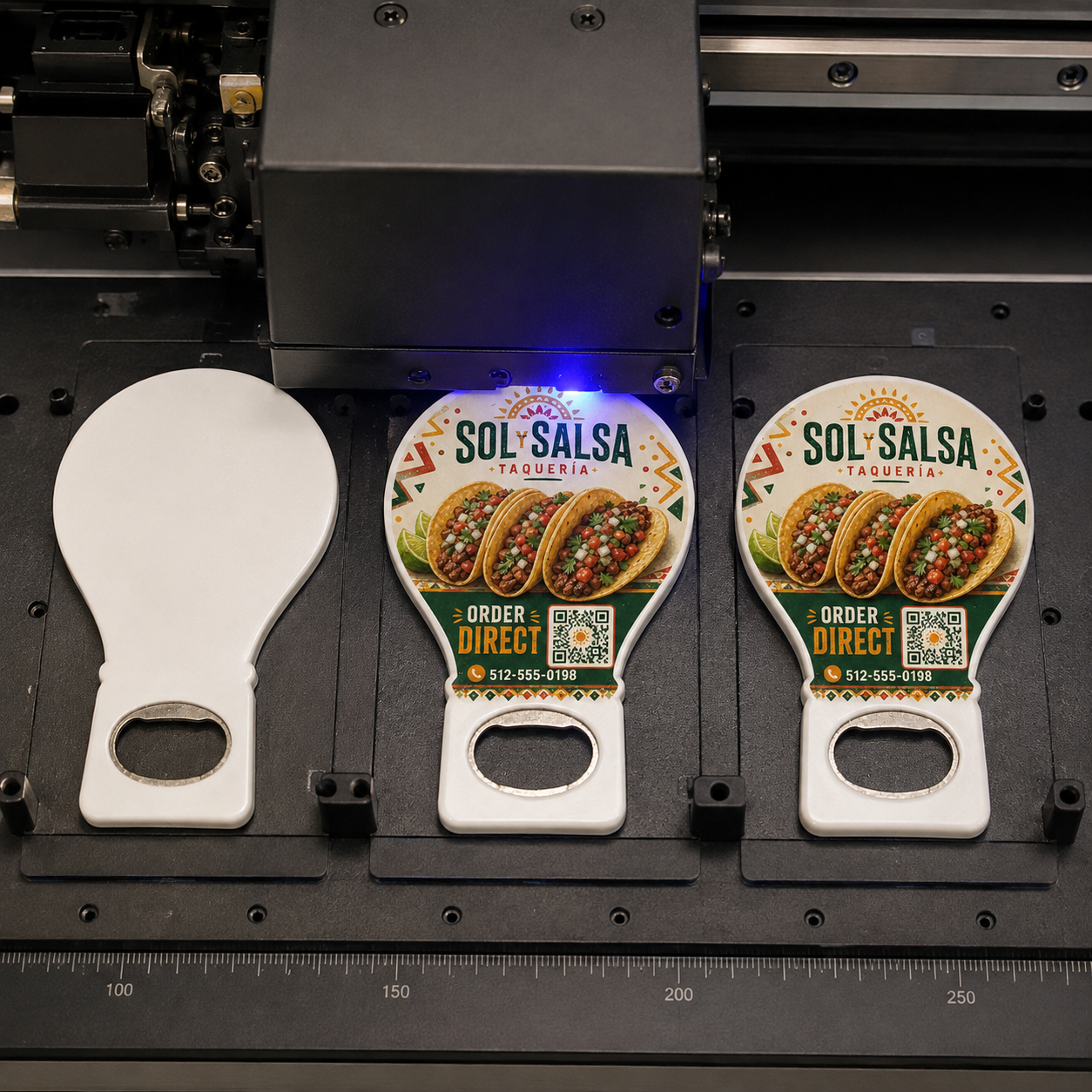 Taco Shop Bottle Opener Magnets – UV printing process