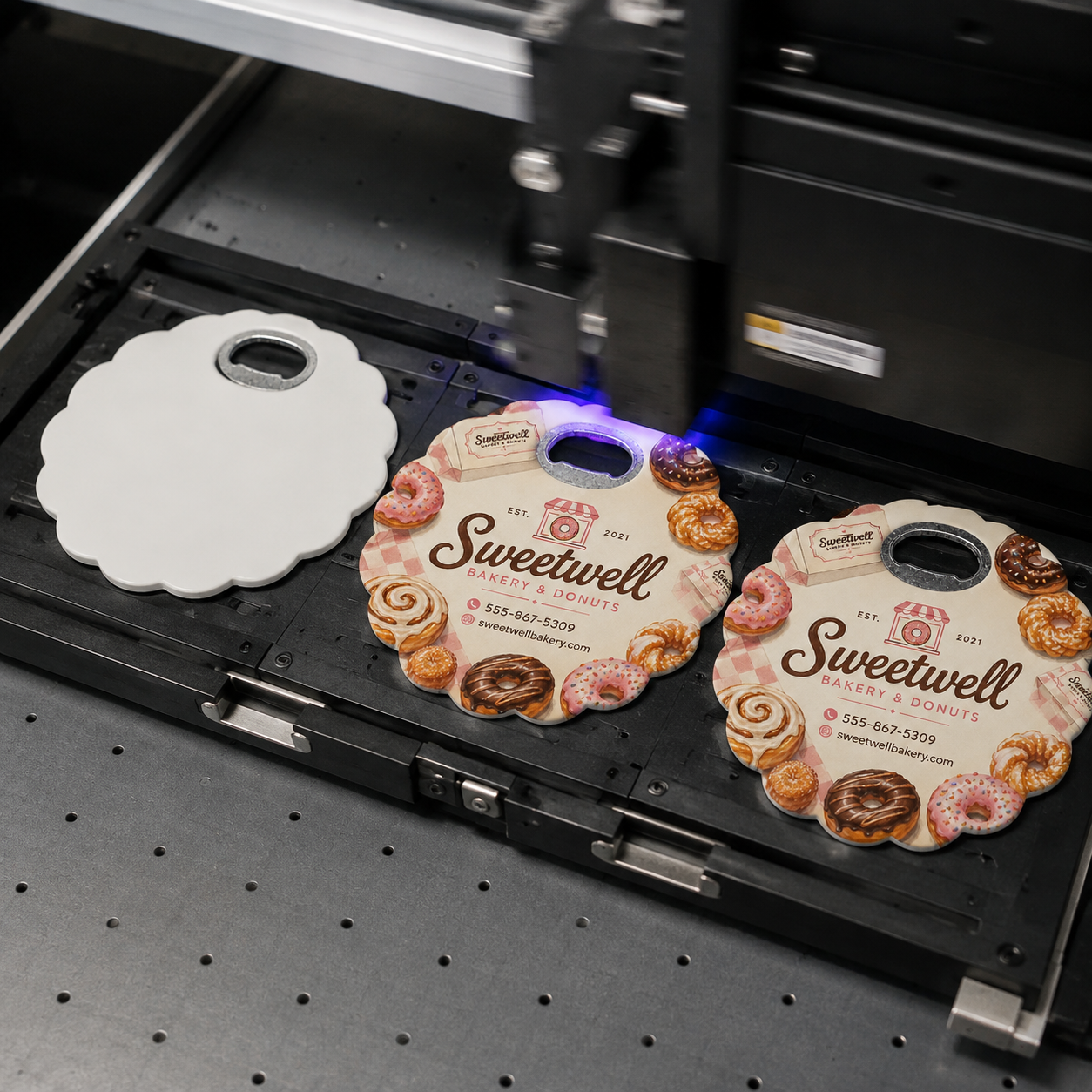Bakery Bottle Opener Magnets – UV printing process