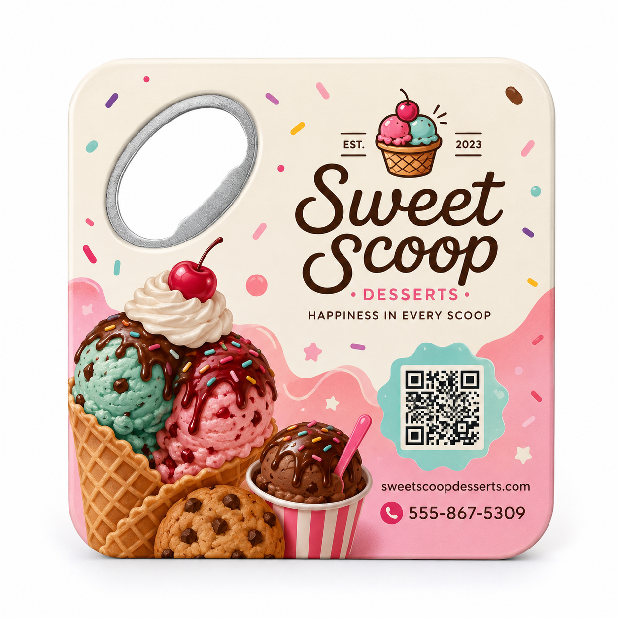 Dessert Shop Bottle Opener Magnets – main product view