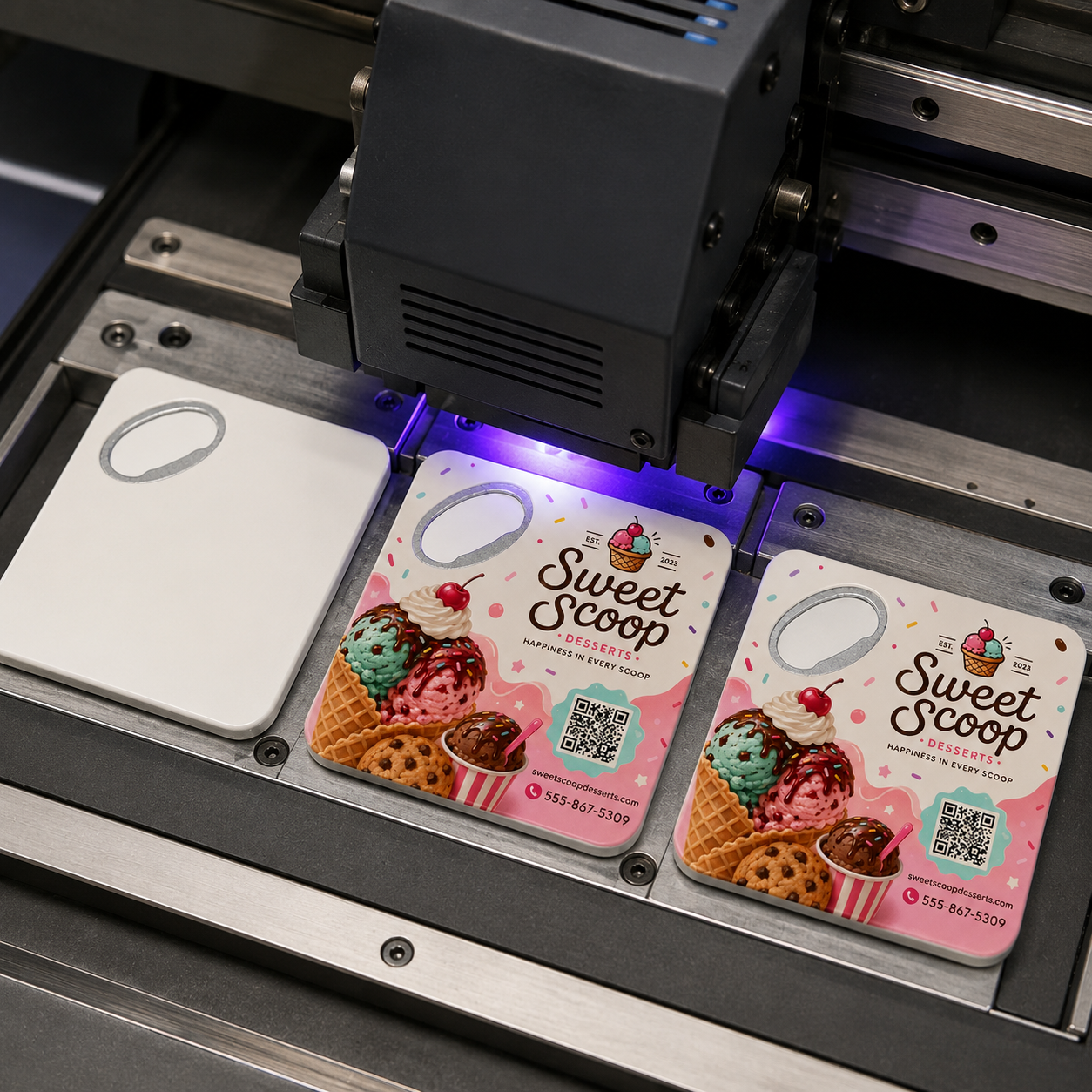 Dessert Shop Bottle Opener Magnets – UV printing process
