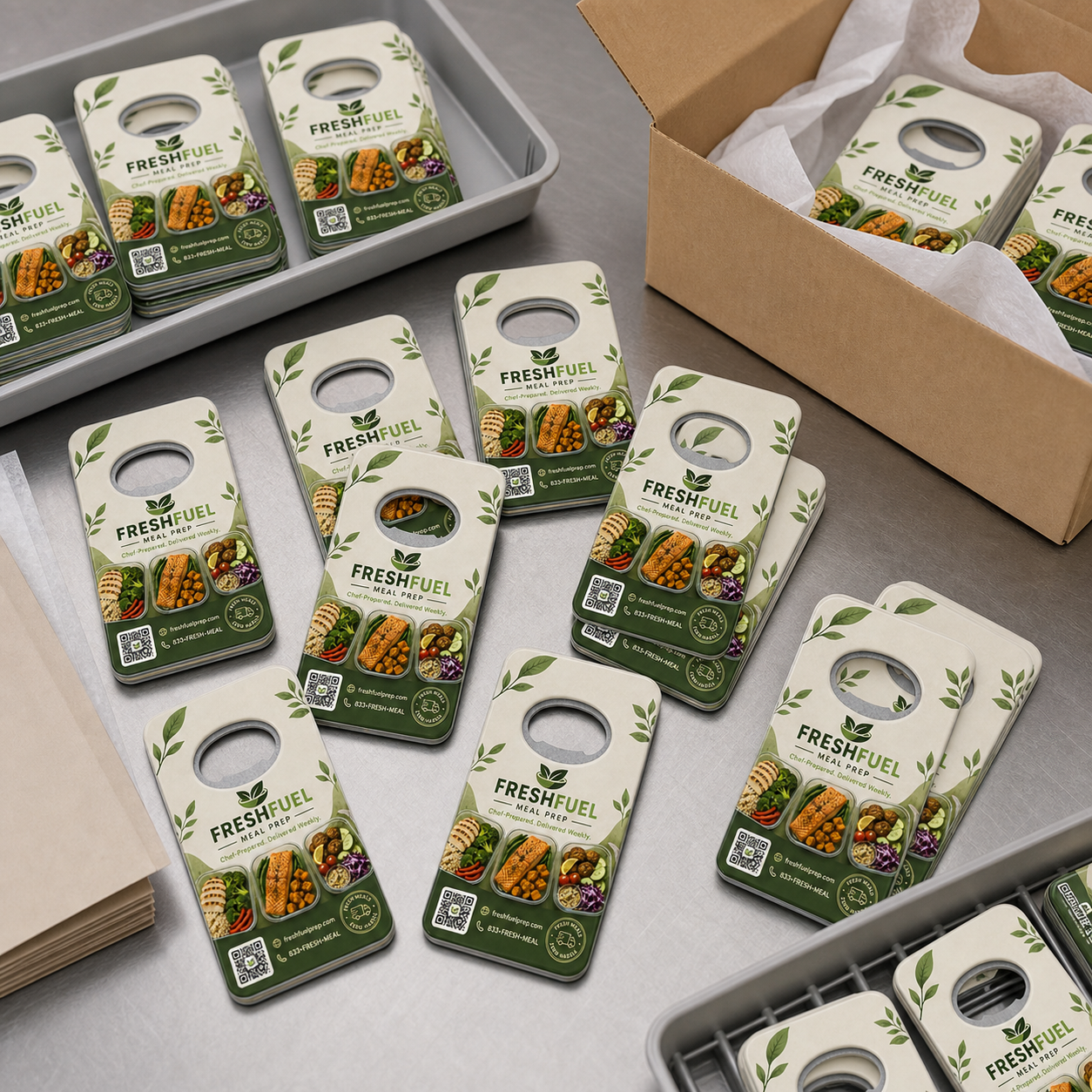 Meal Prep Delivery Bottle Opener Magnets – bulk order presentation