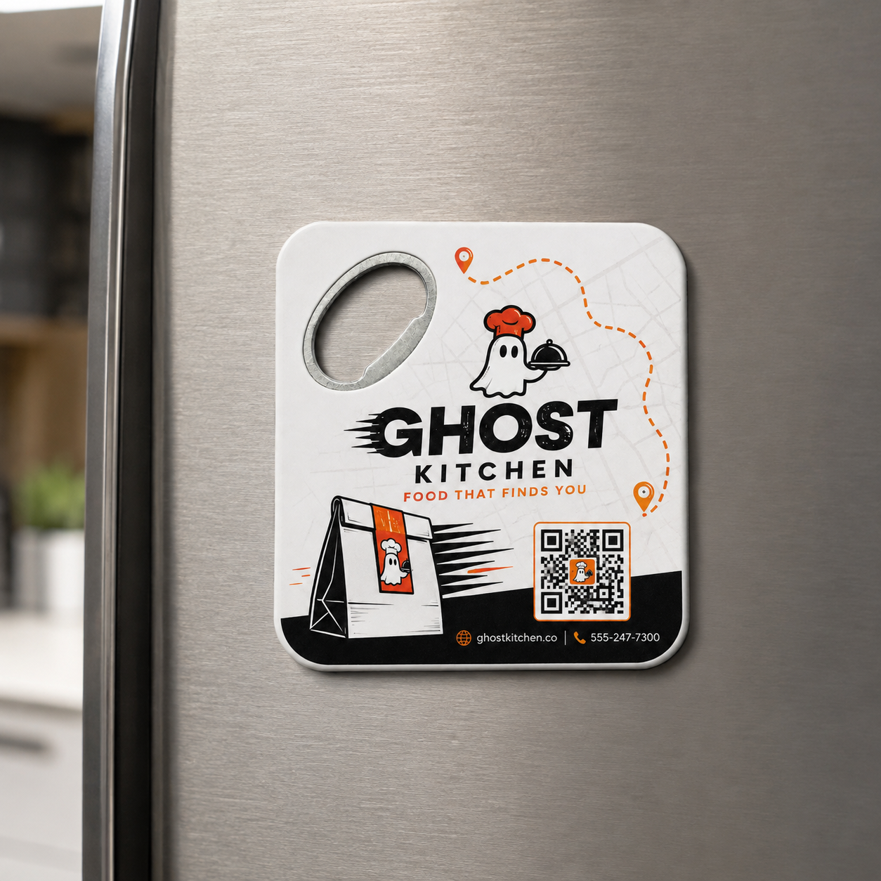Ghost Kitchen Bottle Opener Magnets – magnetic use on a metal surface