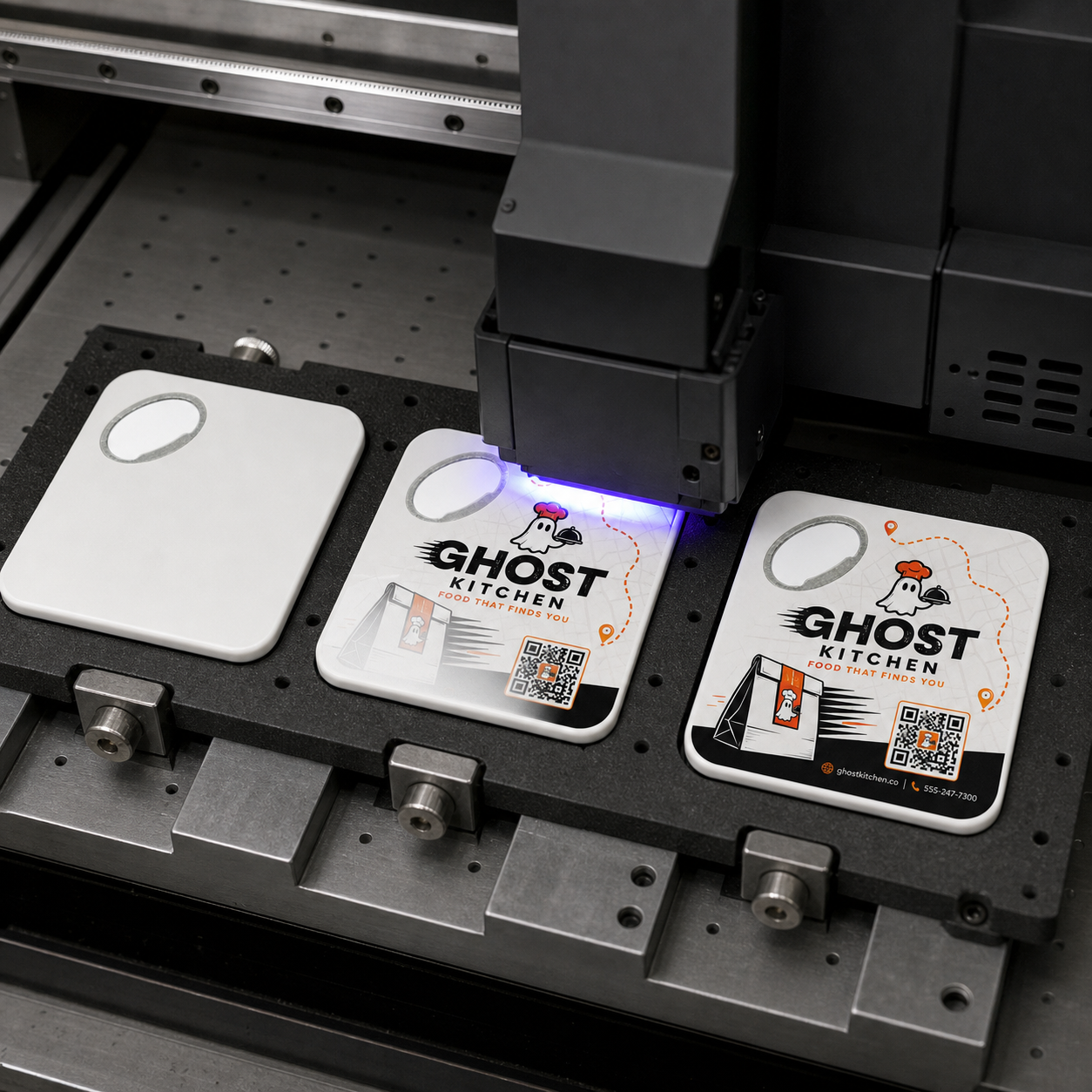 Ghost Kitchen Bottle Opener Magnets – UV printing process