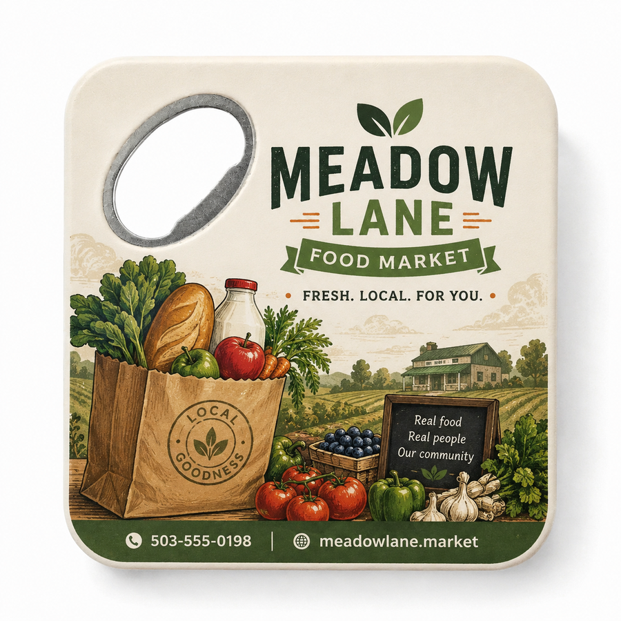 Local Food Market Bottle Opener Magnets – main product view