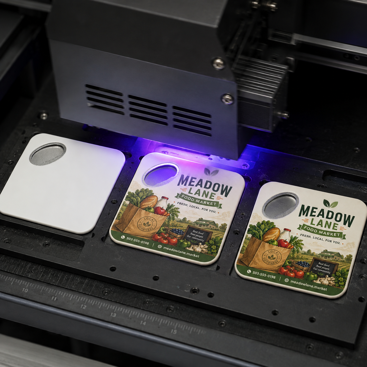 Local Food Market Bottle Opener Magnets – UV printing process