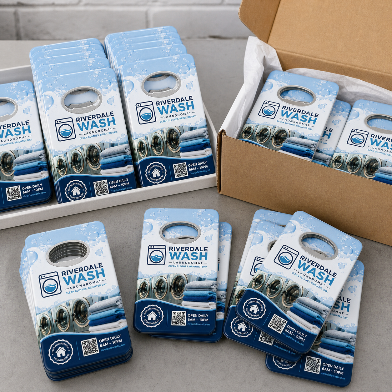 Laundromat Bottle Opener Magnets – bulk order presentation