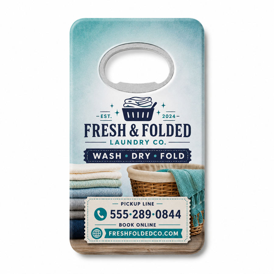 Wash-Dry-Fold Bottle Opener Magnets – main product view