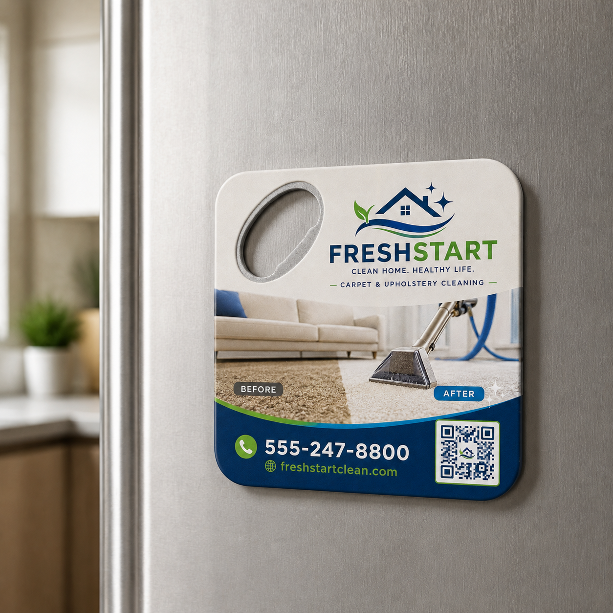 Carpet Cleaning Bottle Opener Magnets – magnetic use on a metal surface