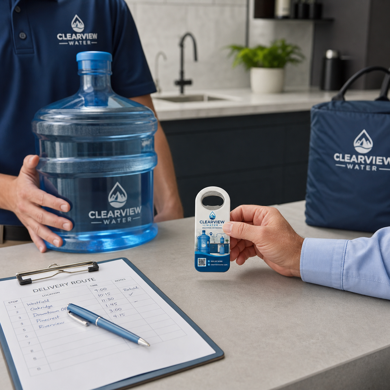 Water Delivery Bottle Opener Magnets – promotional use scene