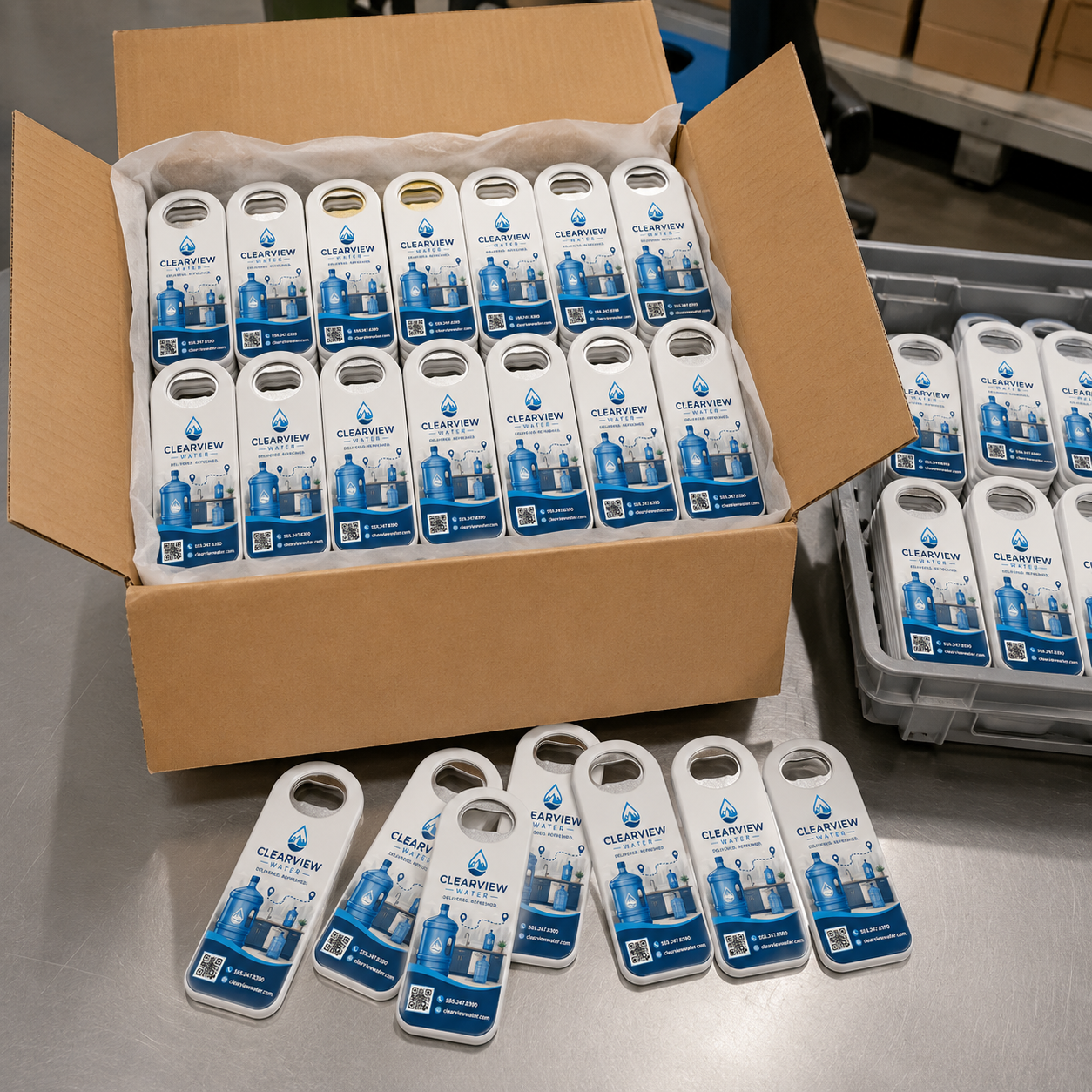 Water Delivery Bottle Opener Magnets – bulk order presentation