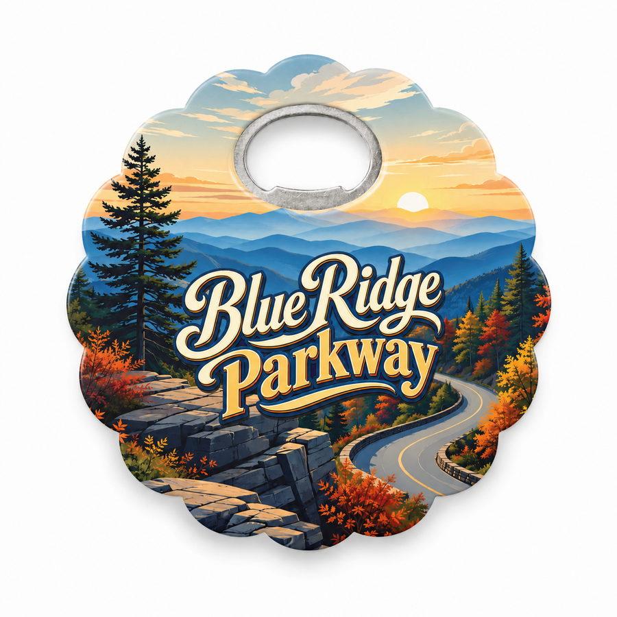 Blue Ridge Parkway Mountain Road Souvenir Bottle Opener Magnets product view