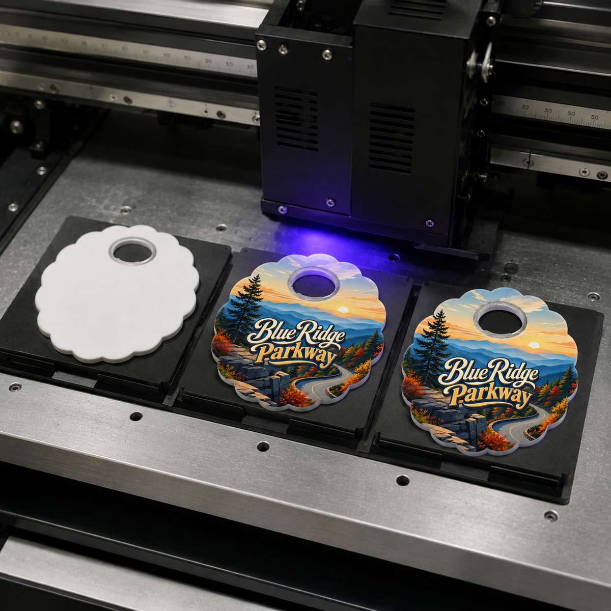Blue Ridge Parkway souvenir bottle opener magnet UV printing process