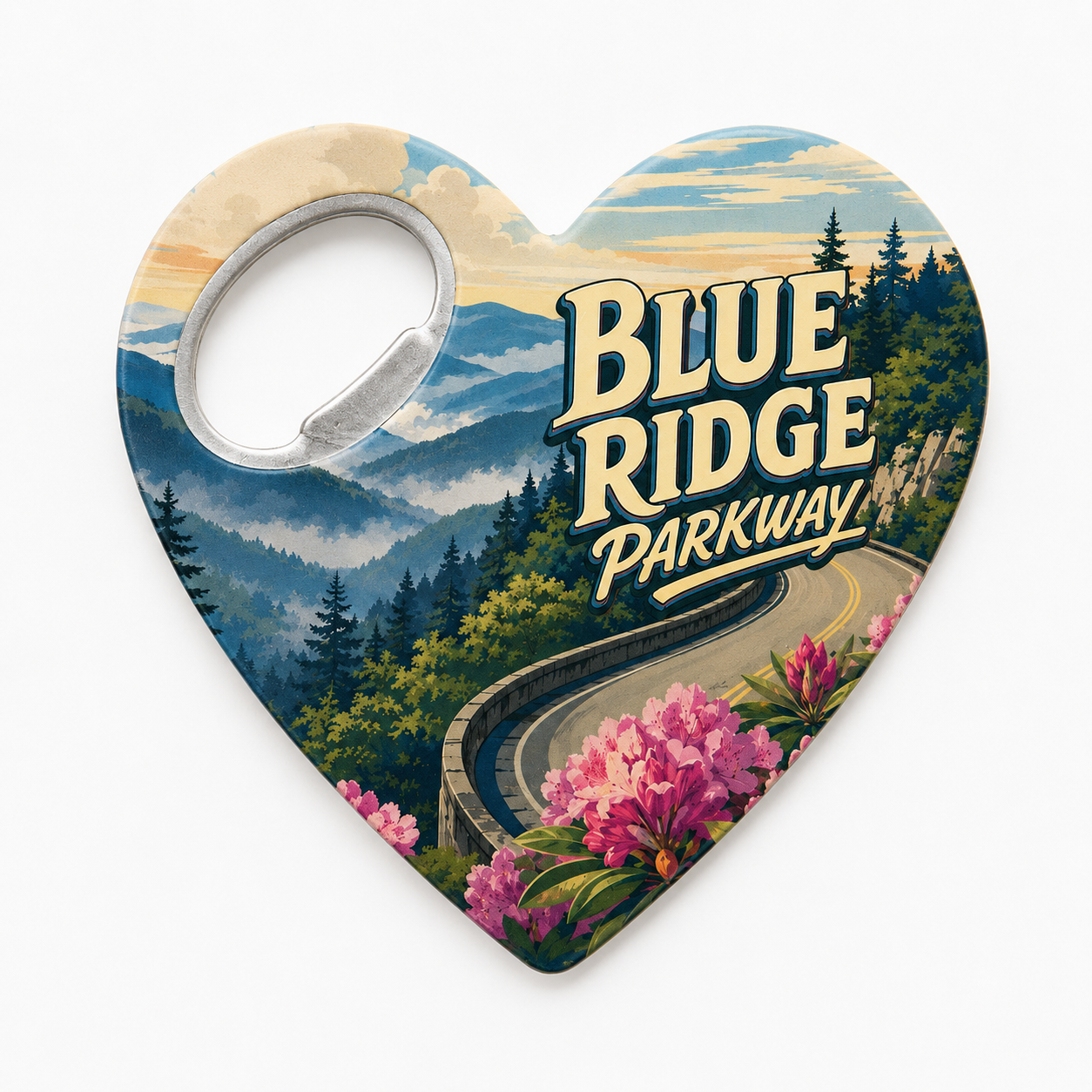 Blue Ridge Parkway Vintage Route Badge Souvenir Bottle Opener Magnets product view