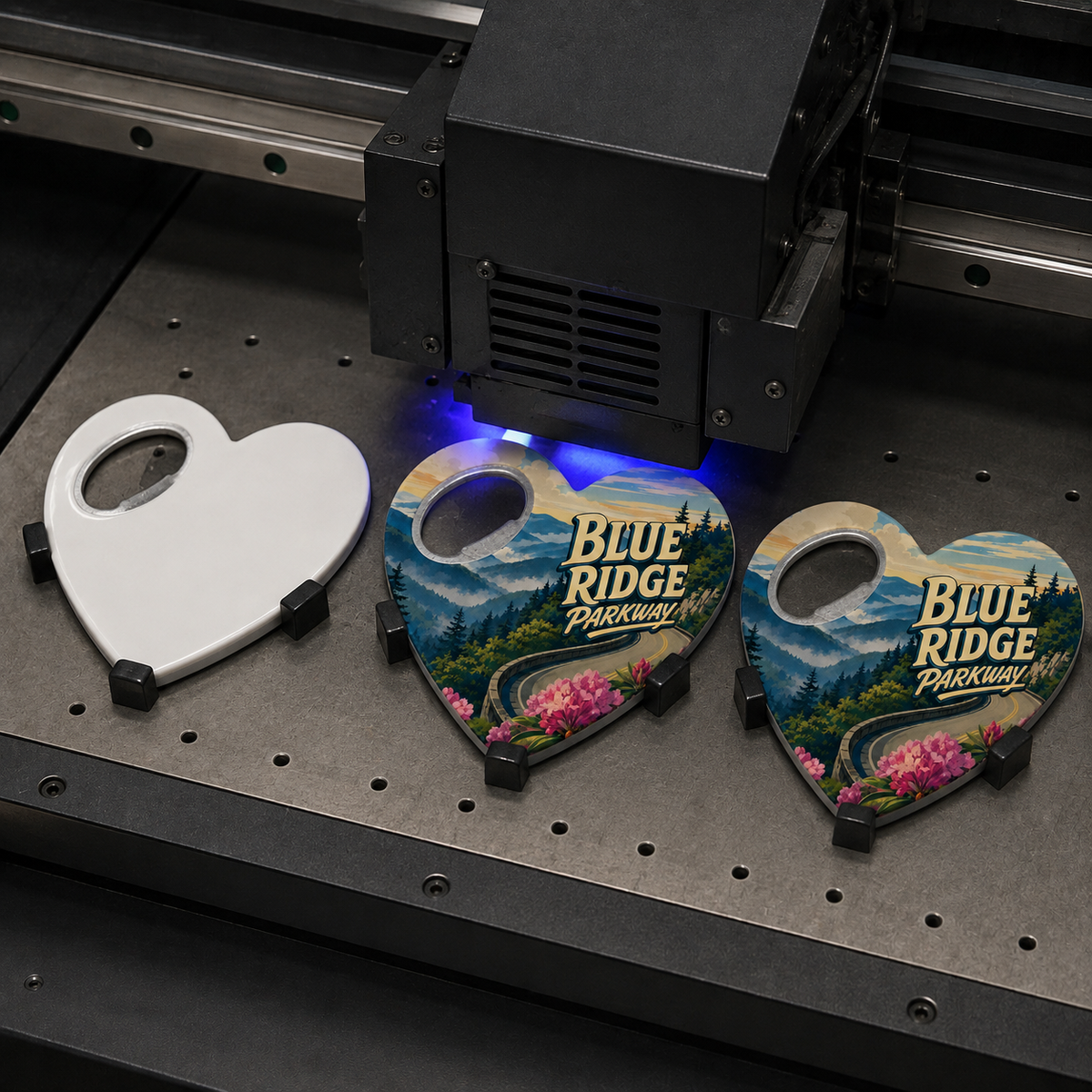Blue Ridge Parkway souvenir bottle opener magnet UV printing process