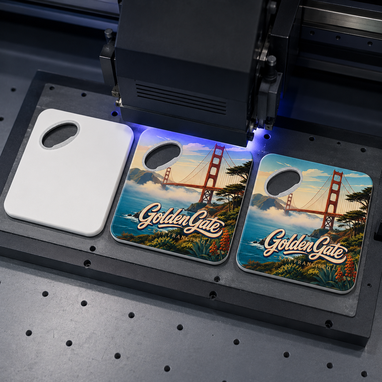 Golden Gate Bridge souvenir bottle opener magnet UV printing process