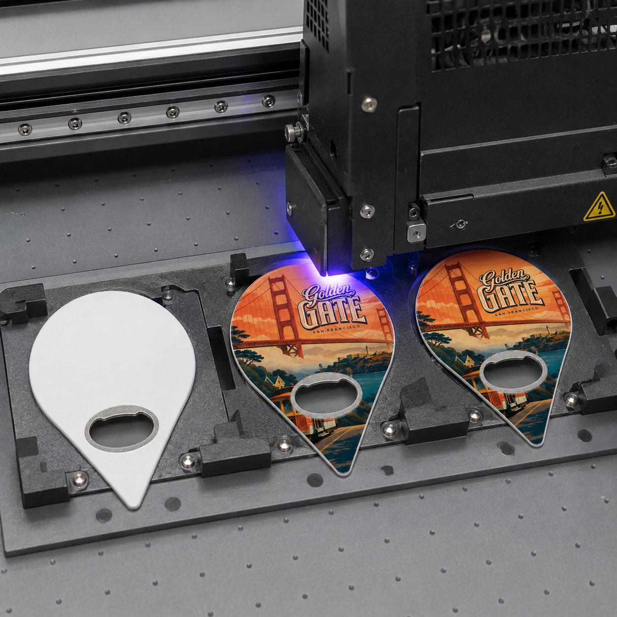 San Francisco Bay souvenir bottle opener magnet UV printing process