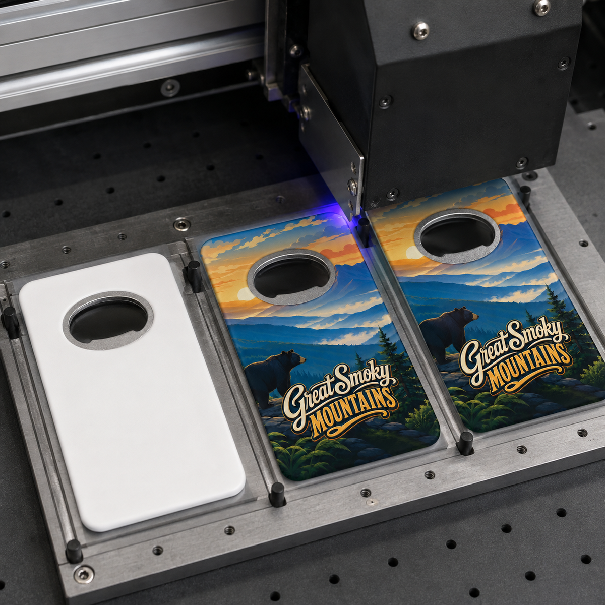Great Smoky Mountains souvenir bottle opener magnet UV printing process