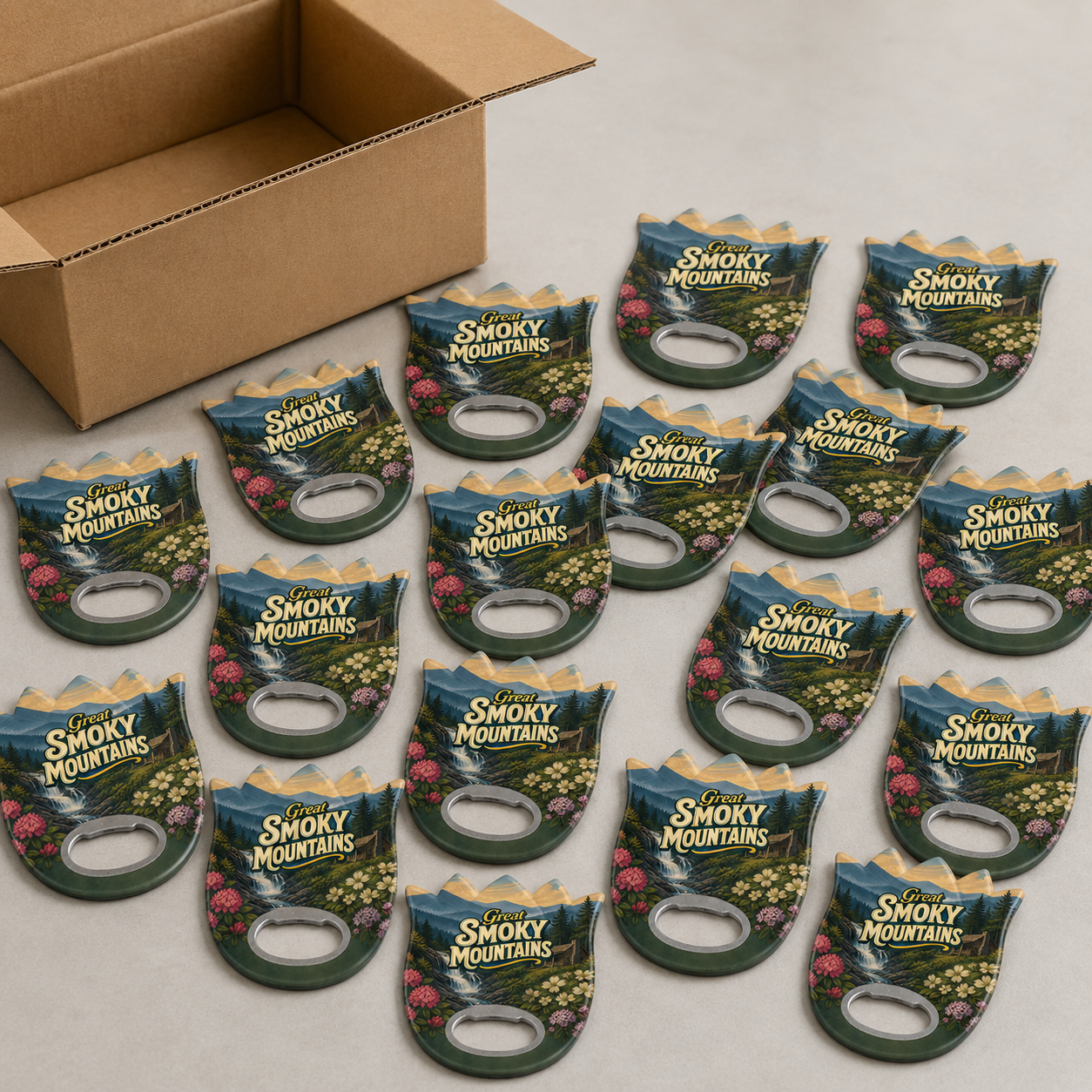 Wholesale bulk order of Great Smoky Mountains souvenir bottle opener magnets