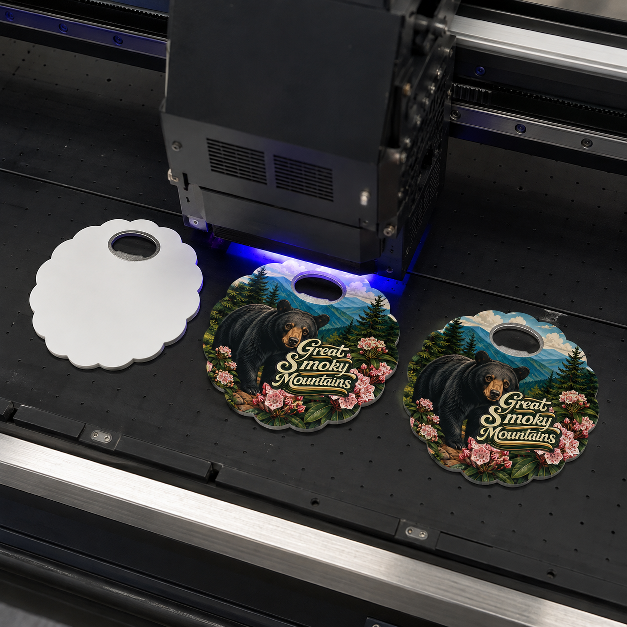 Great Smoky Mountains souvenir bottle opener magnet UV printing process