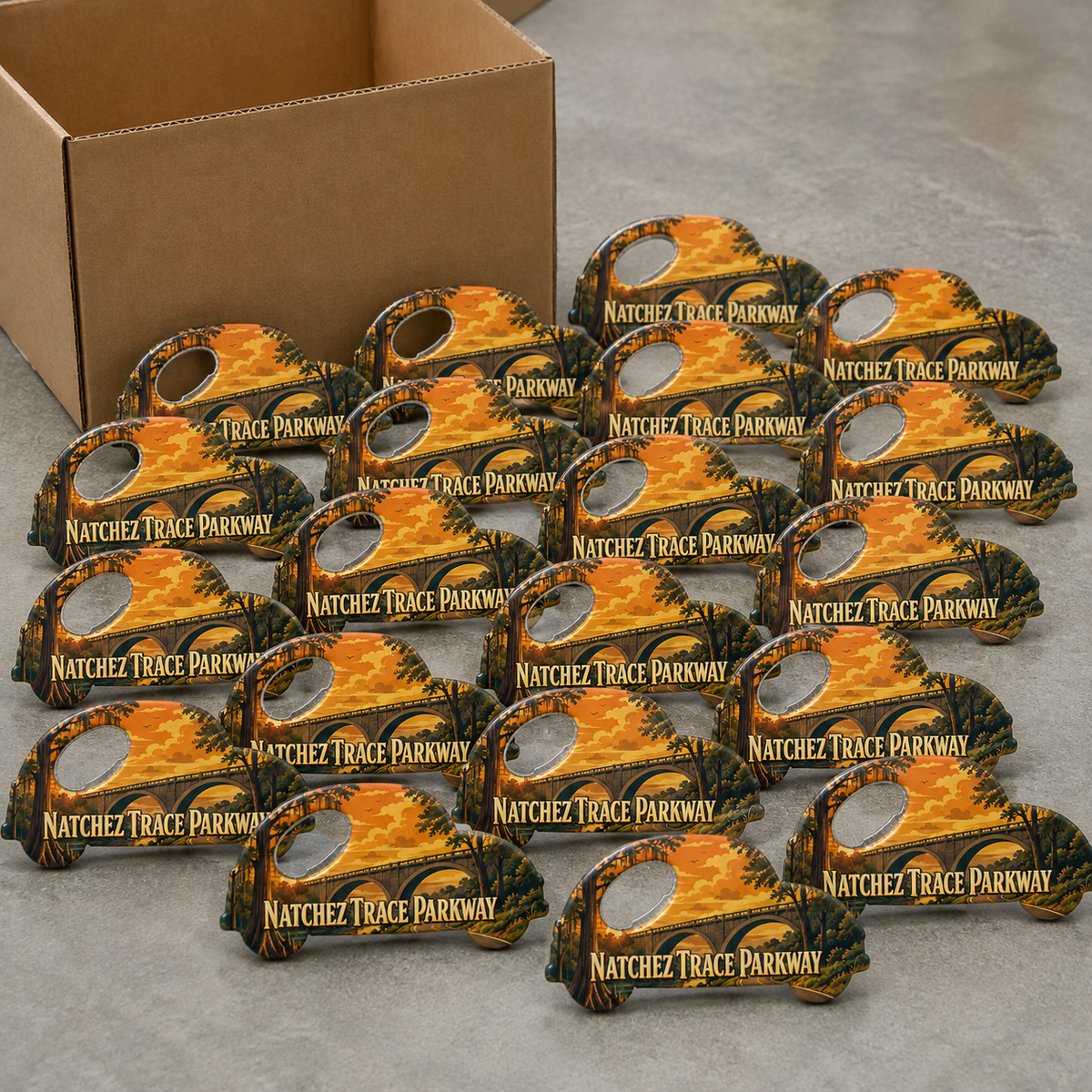 Wholesale bulk order of Natchez Trace Parkway souvenir bottle opener magnets