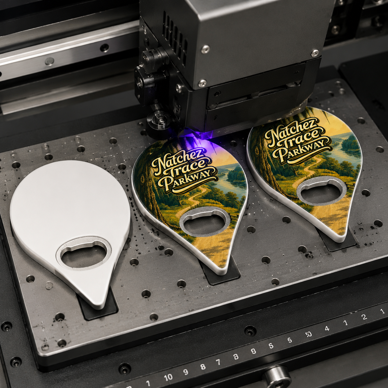 Natchez Trace Parkway souvenir bottle opener magnet UV printing process