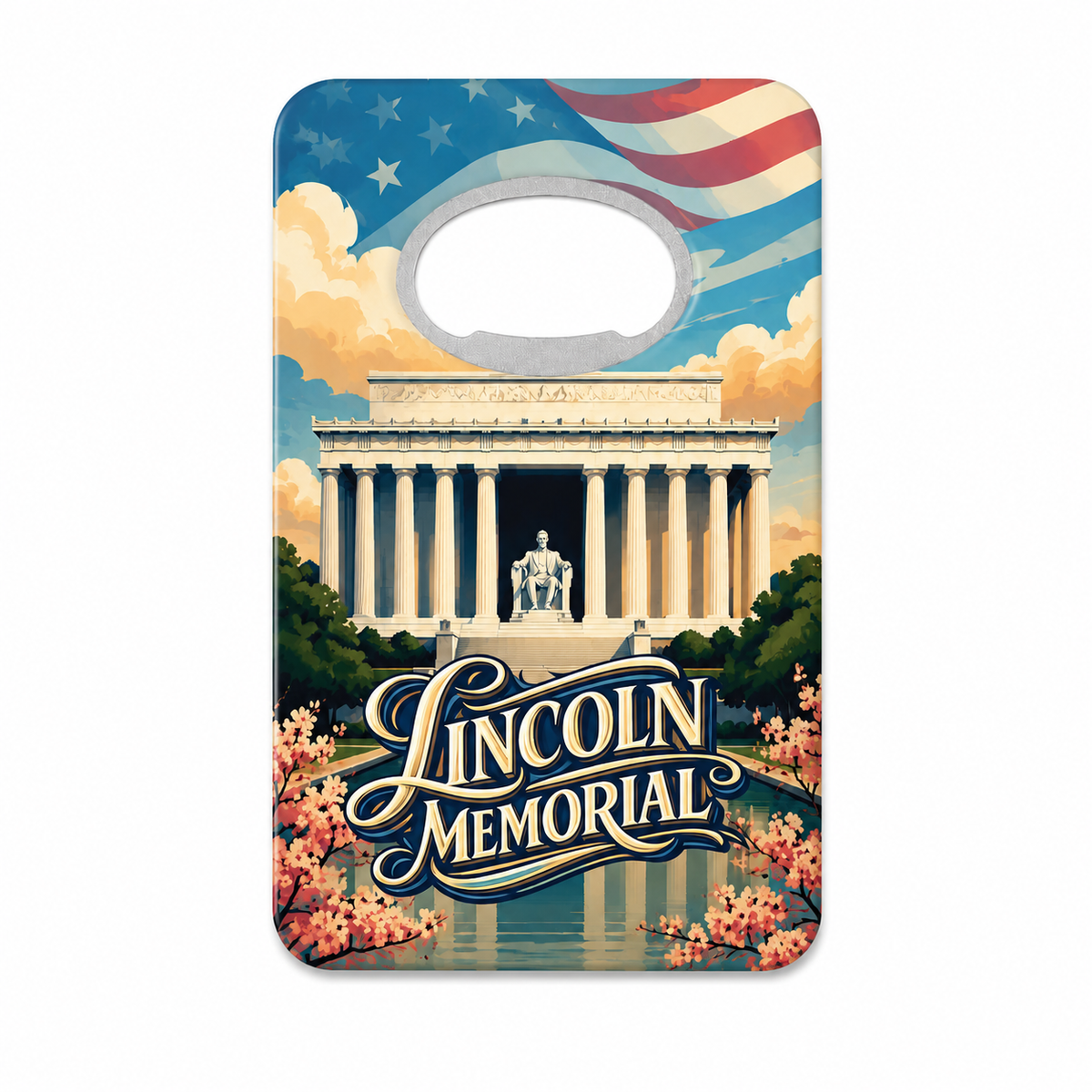 Lincoln Memorial Reflecting Pool Souvenir Bottle Opener Magnets product view