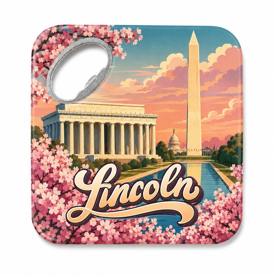 Washington DC National Mall & Blossoms Souvenir Bottle Opener Magnets product view